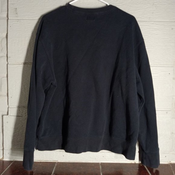 Vintage Early 2000s Y2K Calvin Klein Jeans Logo Black Crewneck Sweatshirt Size M - Picture 2 of 4